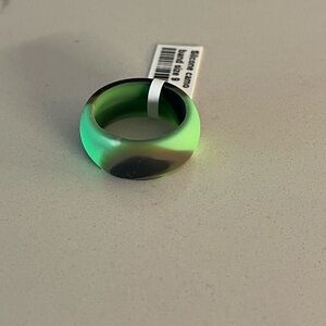Silicone Camo Green and Black Ring size 9